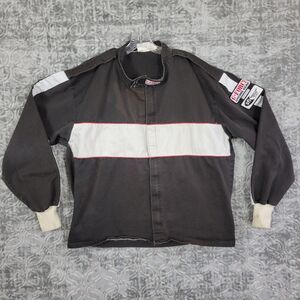 G-Force Racing Gear Jacket Men's XL Black Fire Retardant Distressed Pit Crew